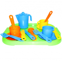 Набор детской посуды "Анюта" с подносом на 3 персоны