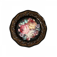 Поднос с жостовской росписью, D=17 см