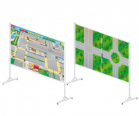 Двухсторонняя магнитно-маркерная доска "Азбука дорожного движения" на разборной стойке