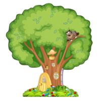 Наклейка для стен "Дерево-дом"