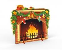 Декорация "Камин с подарками"