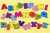 Алфавит английский на деревянной основе
