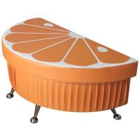 БАНКЕТКА НА ХРОМИРОВАННЫХ НОЖКАХ "Долька апельсина"