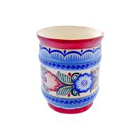 Деревянный бокал с городецкой росписью (10 см)