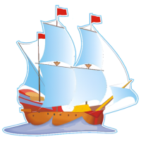 Наклейка интерьерная "Кораблик"