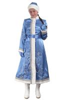 Костюм "Снегурочка" длинная приталенная креп-сатин с орнаментом