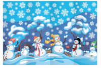 Декорация (задник сцены) "Веселые снеговики"