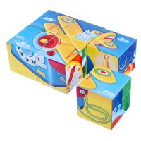 Кубики пластмассовые в картинках, 6 штук