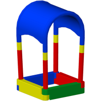 Песочница с крышей пластиковая (1250х1250х2100 мм)