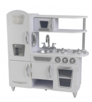 Детская игрушечная кухня из дерева "Винтаж" (подарочная упаковка) белая