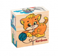 Кубики деревянные "Учим животных"