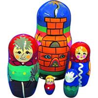 Матрешка: сказка "Гуси-лебеди" (5-кукольная)