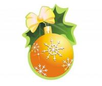 Декоративный элемент "Шар елочный" (желтый)