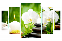 Модульная картина "Орхидеи и свечи"