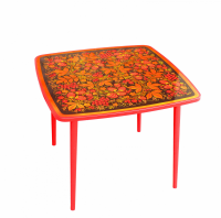 Стол с художественной росписью квадратный "Осень" с хохломской росписью, высота 520