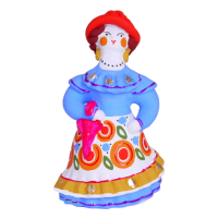 Дымковская игрушка "Барыня №1 с зонтиком"