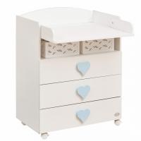 Комод пеленальный (белый+голубой)