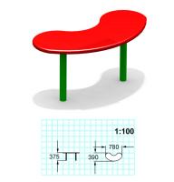 Столик для песочницы, на двух ножках
