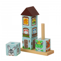 Кубики деревянные на палочке «Зайка»