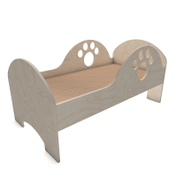 Кровать детская одноярусная "Лапки" с бортом 1232х650х760 мм