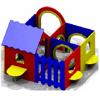 Лабиринт для детской площадки 4 секции (2000х2100х1300 мм)