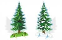 Двусторонняя декорация "Ель. Лето-Зима"