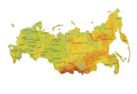 Физическая карта России из дерева на стену "Родина моя" 900×511×30 мм
