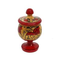 Солонка с мезенской росписью (10 см)