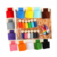 Счетный материал «Гномы в колпачках с кроватками»