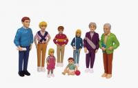 Набор фигурок-кукол  "Семья европейцев 3  поколения" (8 шт.) 