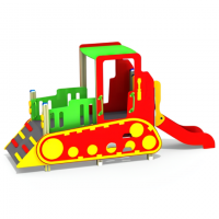 Игровой элемент для детской площадки "Бульдозер с горкой"
